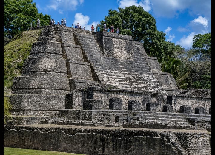 Stone temple and steps at Altun Ha, Belize