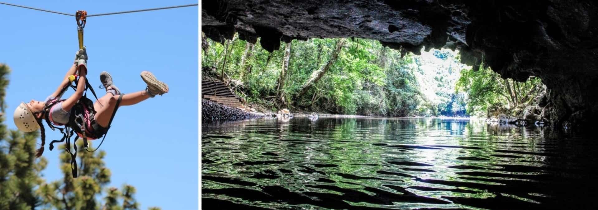 Full-Day Cave Tubing and Zip-Lining from Placencia