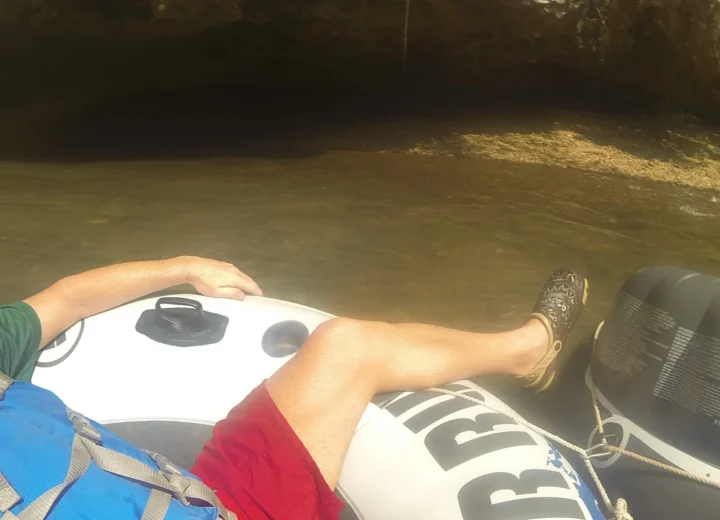 Guest cave tubing on a private Belize Maya ruins combination tour
