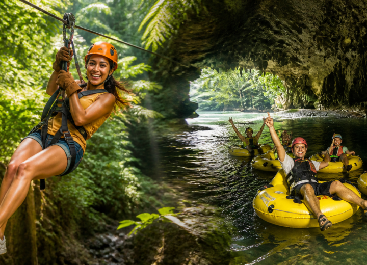 Guests enjoying Altun Ha Cave Kayaks and Baboon Sanctuary from San Pedro with a local Belize guide