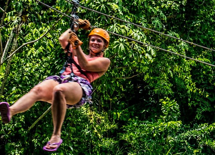 Guests enjoying Xunantunich, Cave Tubing and Zipline from San Ignacio with Private Belize Adventure