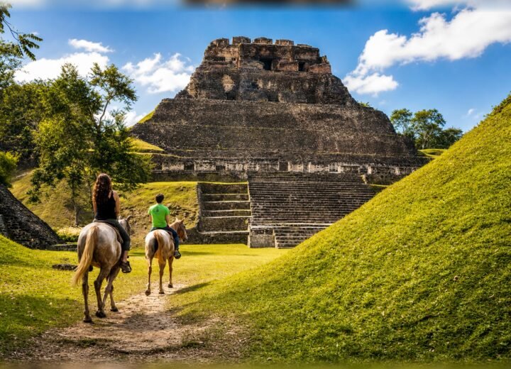 Guests enjoying Xunantunich, Horseback Riding and Belize City Tour from Belize City with Private Belize Adventure